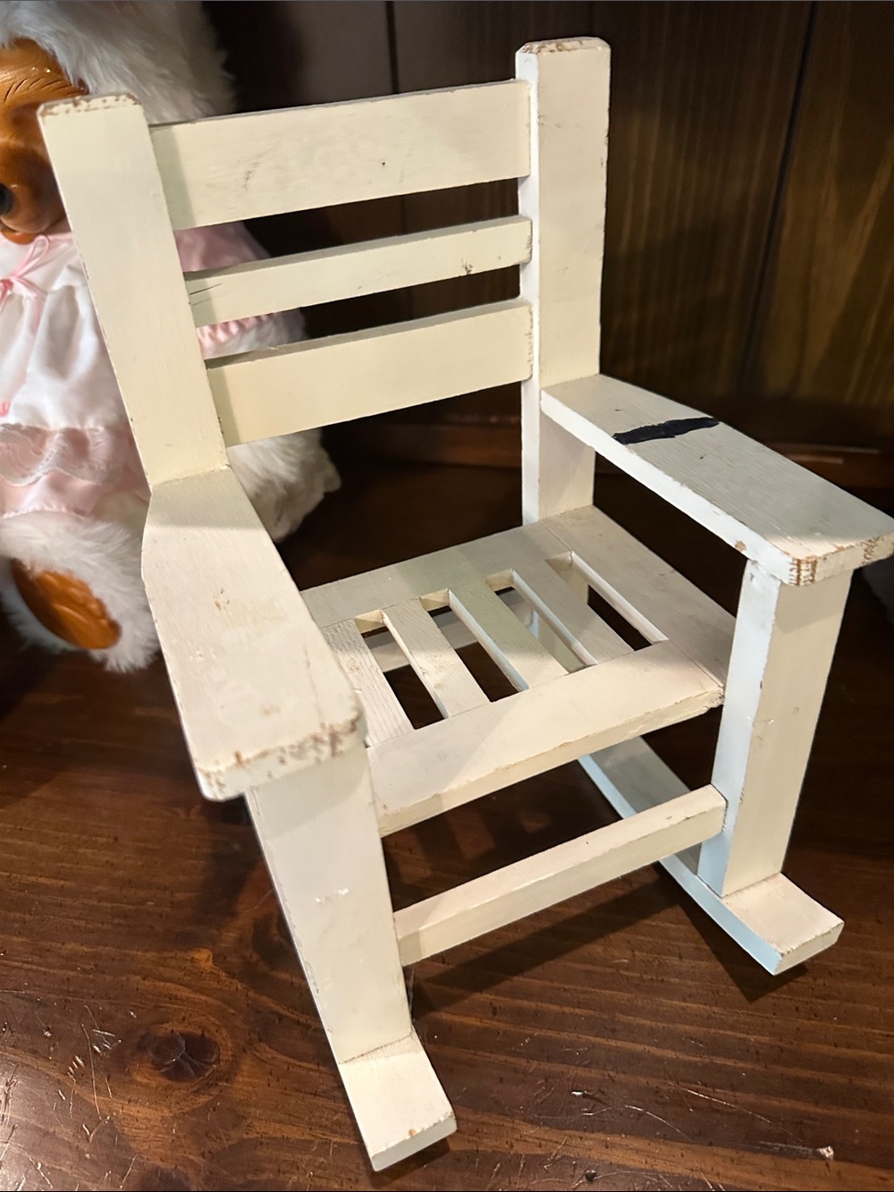White Kids Wooden Rocking Chair - Classic Mini Rocker